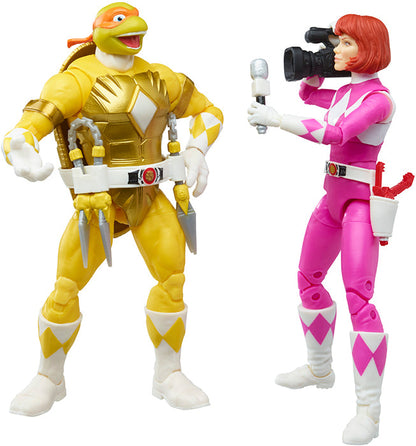 Power Rangers Teenage Mutant Ninja Turtles 6 Inch Action Figure Lightning Collection 2-Pack - Morphed Michelangelo and Morphed April O’Neil (Sub-Standard Packaging)