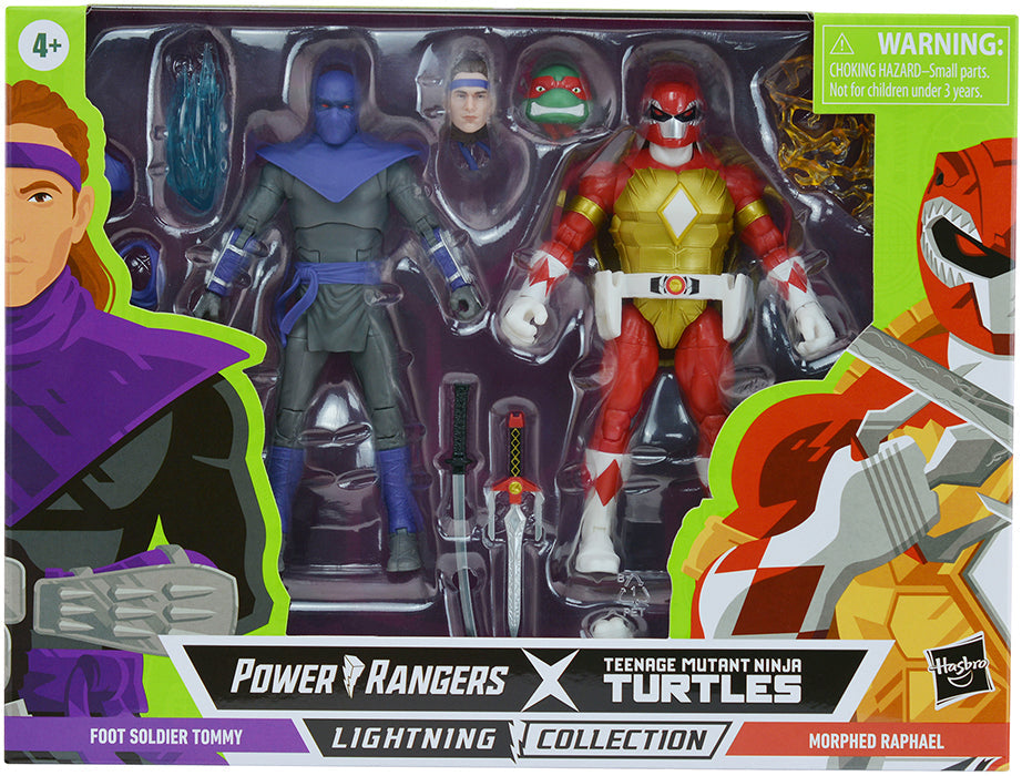 Power Rangers Teenage Mutant Ninja Turtles 6 Inch Action Figure Lightning Collection 2-Pack - Morphed Raphael and Foot Soldier Tommy