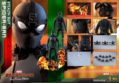 Spider-Man Far From Home 12 Inch Action Figure Movie Masterpiece 1/6 Scale - Spider-Man (Stealth Suit) Deluxe Version Hot Toys 904858