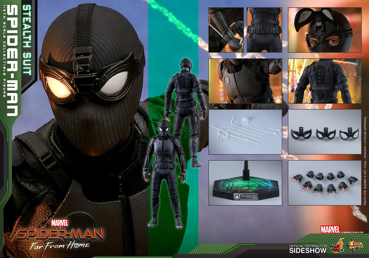 Spider-Man Far From Home 12 Inch Action Figure Movie Masterpiece 1/6 Scale - Spider-Man (Stealth Suit) Hot Toys 904857