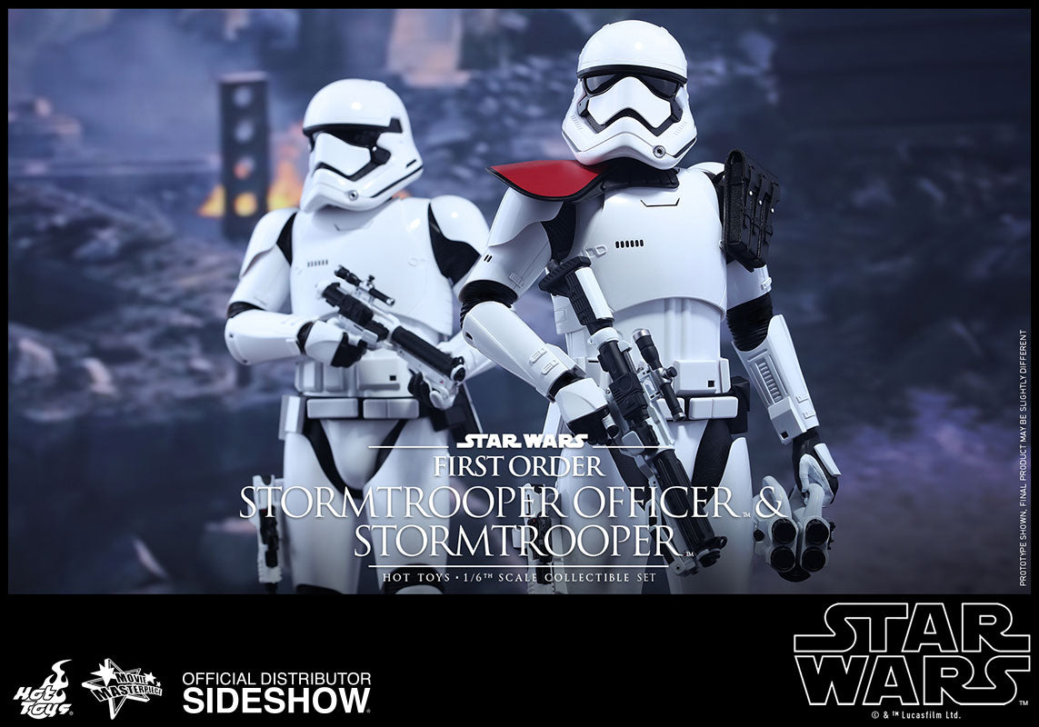 Star Wars Collectible 12 Inch Action Figure MMS Series - First Order Stormtrooper Officer and Stormtrooper Set Hot Toys 902604 (Shelf Wear Packaging)