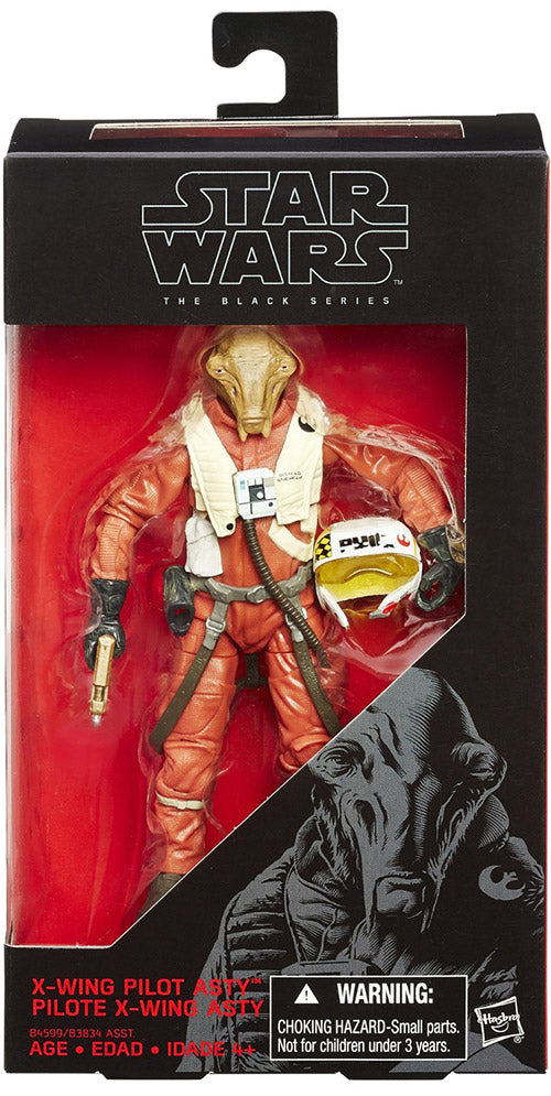 Star Wars The Force Awakens 6 Inch Action Figure The Black Series Wave 4 - X-Wing Pilot Asty (Shelf Wear Pakaging)