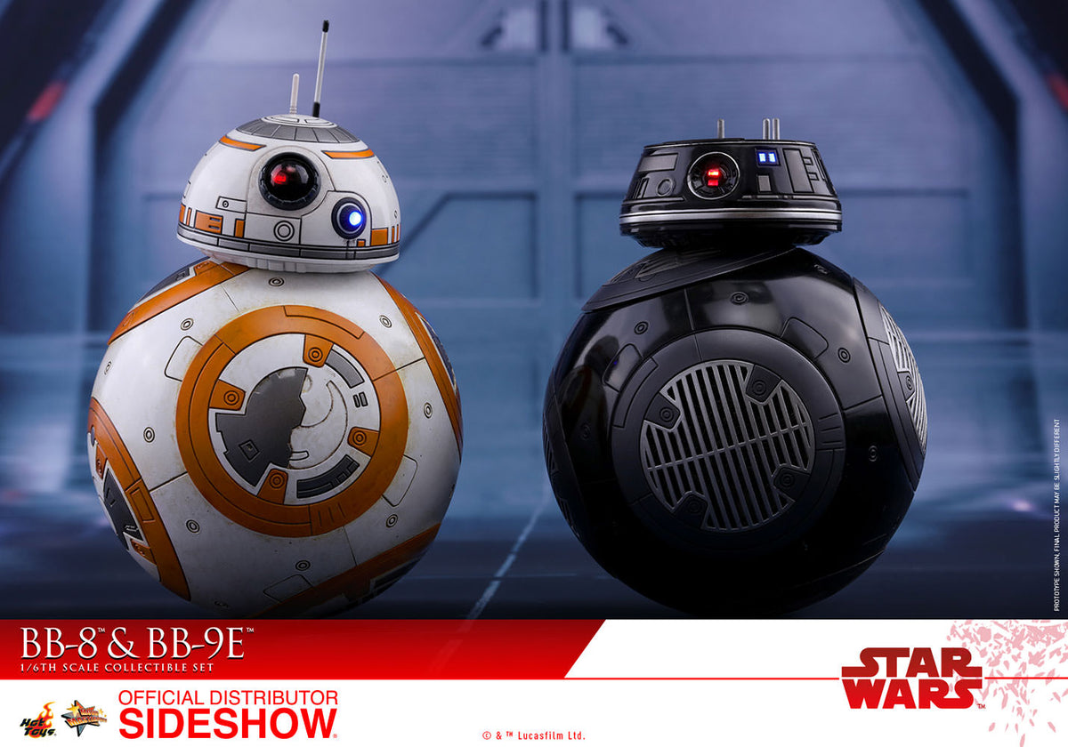 Star Wars The Last Jedi 4 Inch Action Figure Movie Masterpiece 1/6 Scale - BB-8 and BB-9E Hot Toys 903190 (Shelf Wear Packaging)