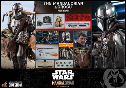 Star Wars The Mandalorian 12 Inch Action Figure 1/6 Scale Deluxe - The Mandalorian and Grogu (Deluxe Version) Hot Toys 908289