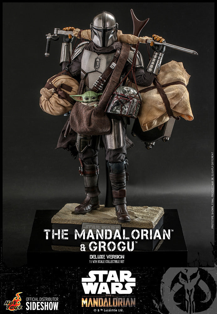 Star Wars The Mandalorian 12 Inch Action Figure 1/6 Scale Deluxe - The Mandalorian and Grogu (Deluxe Version) Hot Toys 908289