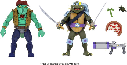 Teenage Mutant Ninja Turtles 7 Inch Action Figure 1980 Cartoon 2-Pack - Leatherhead & Slash (Shelf Wear Packaging)