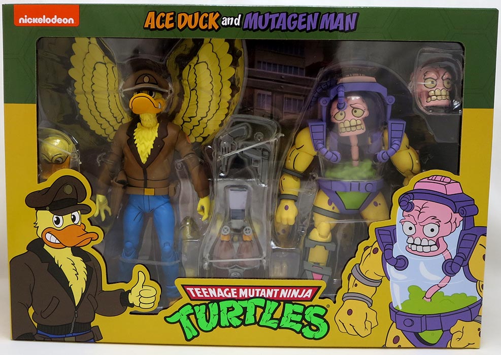 Teenage Mutant Ninja Turtles 1990 Cartoon 7 Inch Action Figure 2-Pack - Ace Duck & Mutagen Man (Sub-Standard Packaging)