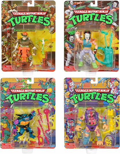 Teenage Mutant Ninja Turtles 4 Inch Action Figure Classic Movie Star 4-Pack - (Rat King - Casey Jones - Slash - Mutagen Man) Bundle