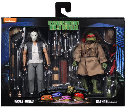 Teenage Mutant Ninja Turtles 7 Inch Action Figure Movie Series - Casey Jones & Raphael In Disguise (Open Box Sub-Standard Packaging)
