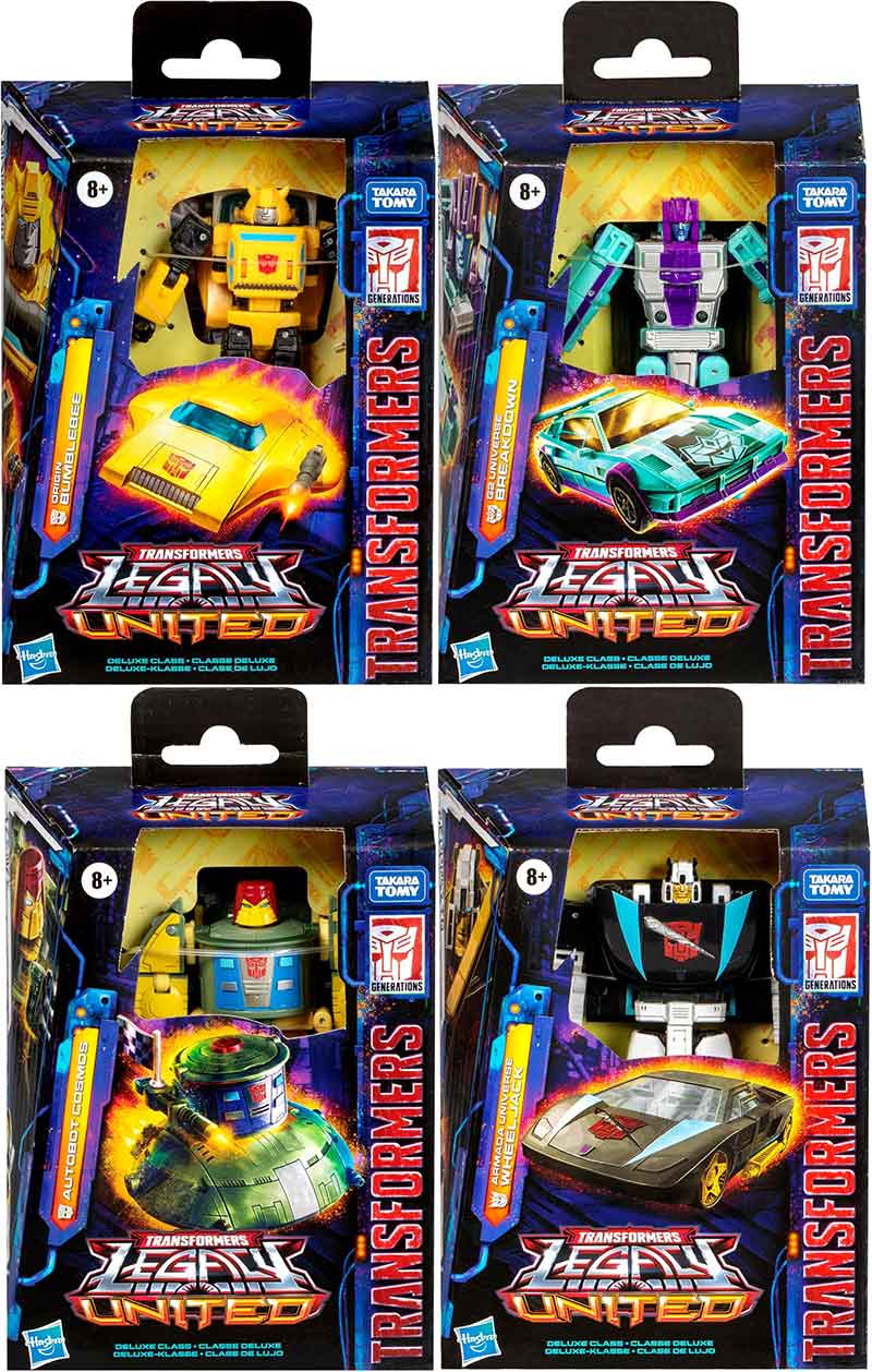 Transformers Legacy United 6 Inch Action Figure Deluxe Class (2025 Wave 1) - Set of 4 (Bumblebee - Cosmos - Wheeljack - Breakdown)