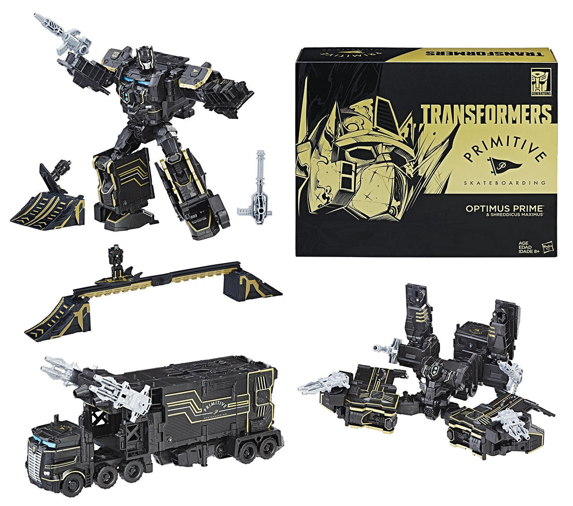 Transformers Primitive Skateboarding 9 Inch Action Figure Convention Exclusive - Optimus Prime & Shreddicus Maximus SDCC 2017