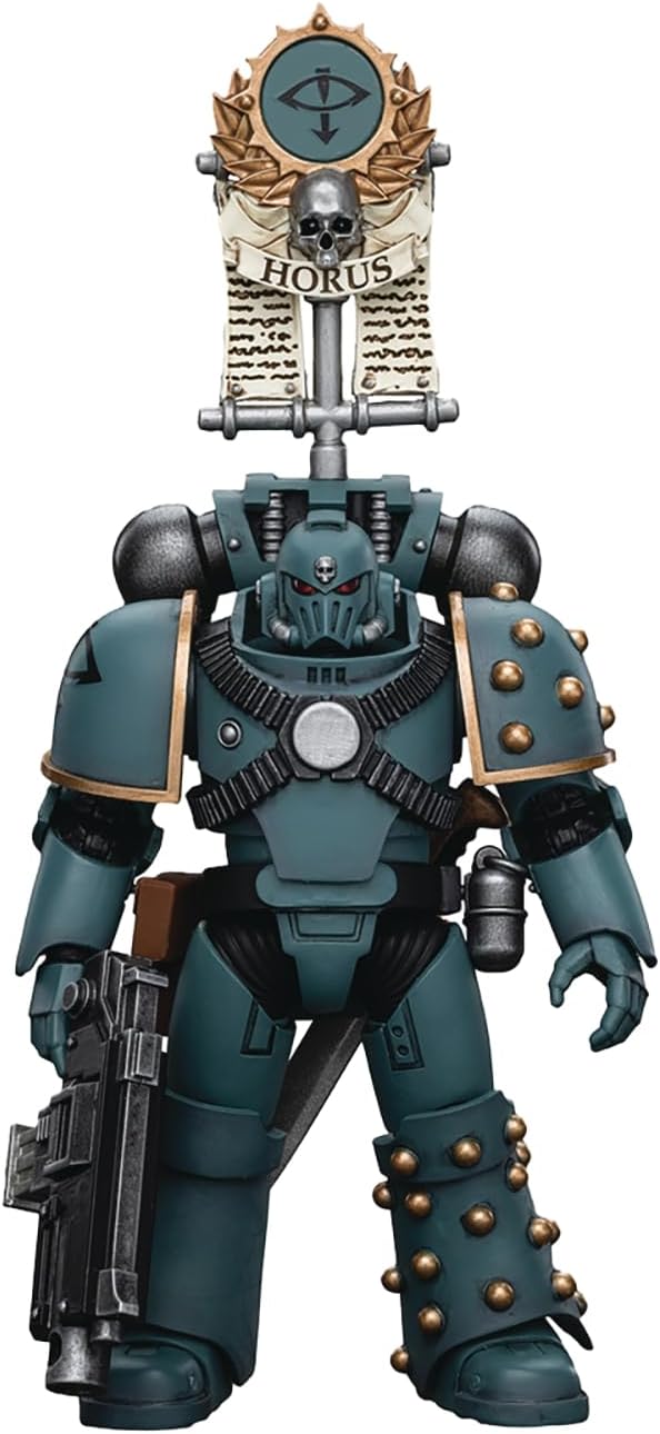 Warhammer 40000  5 Inch Action Figure 1/18 Scale  - Sons of Horus MKIV Tactical Squad Legionary with Legion Vexilla