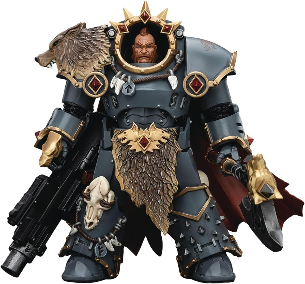 Warhammer 40000  5 Inch Action Figure 1/18 Scale  - Space Wolves Hvarl Red-Blade