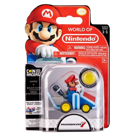 Super Mario World Of Nintendo Super Mario Kart 2 Inch Action Figure Coin Racers Wave 1 - Mario (Shelf Wear Packaging)